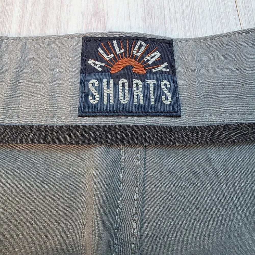 Faherty Shorts Men's 38 All Day Gray Chino‎ Active Casual Outdoor Drawstring